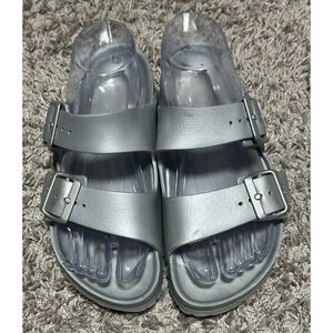 BIRKENSTOCK Arizona EVA Silver Rubber Slide Sandals Women’s Size 6 (used)